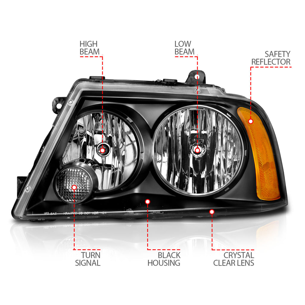 ANZO USA 111045 Crystal Headlight Set for Select Lincoln Navigator