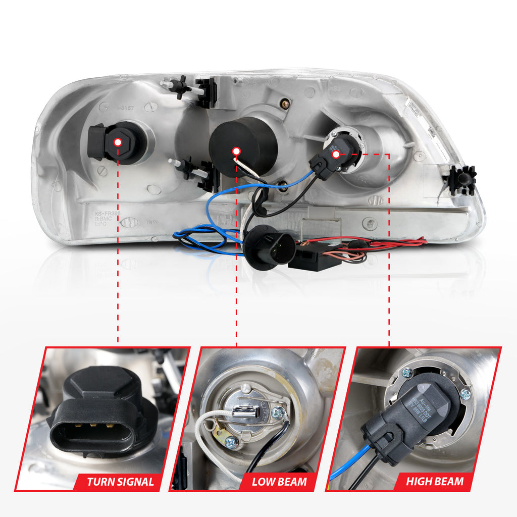 ANZO USA 111054 Projector Headlight Set w/Halo for Select Ford Expedition, Ford F-150, Ford F-150 Heritage