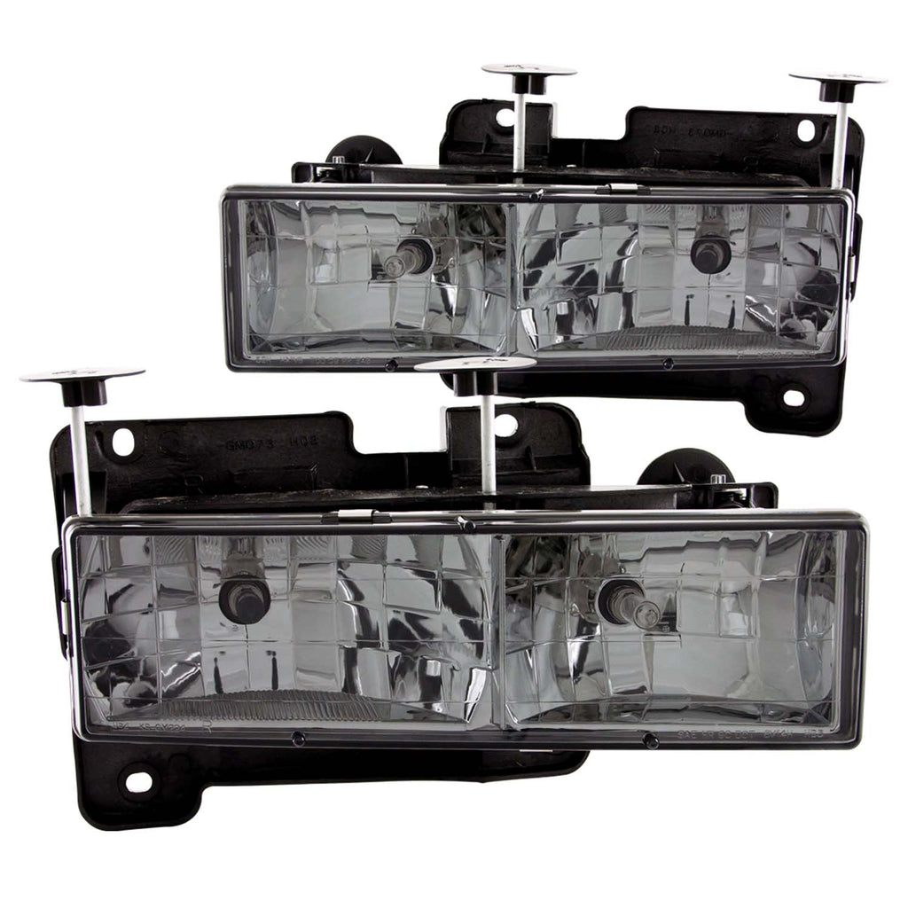ANZO USA 111061 Crystal Headlight Set for Select Chevrolet Blazer, Chevrolet C1500, Chevrolet C1500 Suburban, Chevrolet C2500, Chevrolet C2500 Suburban, Chevrolet C3500, Chevrolet K1500, Chevrolet K1500 Suburban, Chevrolet K2500, Chevrolet K2500