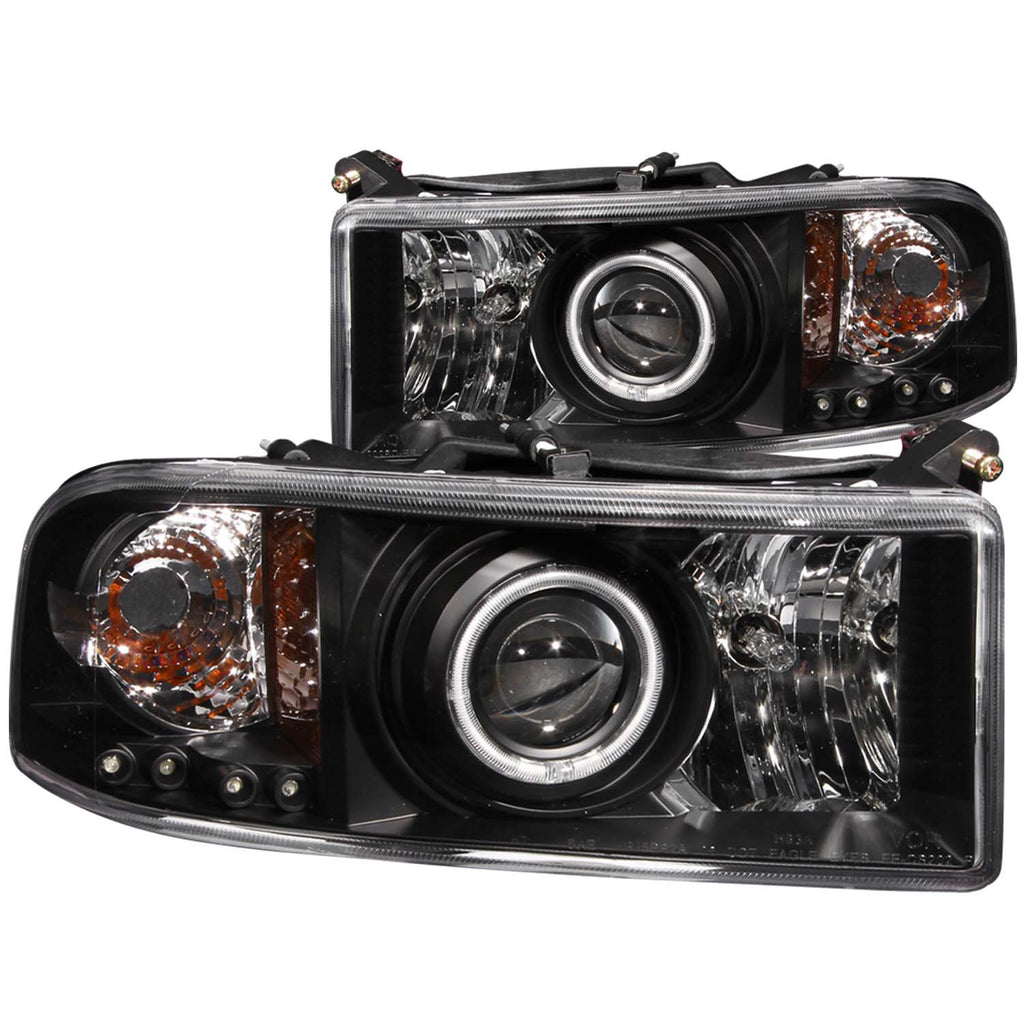 ANZO USA 111065 Projector Headlight Set w/Halo for Select Dodge Ram 1500, Dodge Ram 2500, Dodge Ram
