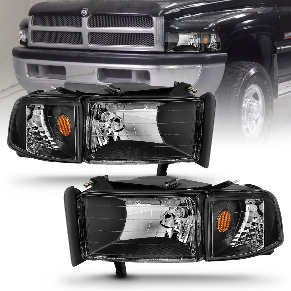 ANZO USA 111067 Crystal Headlight Set for Select Dodge Ram 1500, Dodge Ram 2500, Dodge Ram