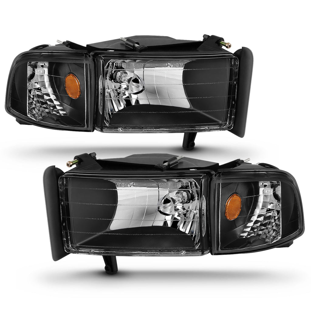 ANZO USA 111067 Crystal Headlight Set for Select Dodge Ram 1500, Dodge Ram 2500, Dodge Ram