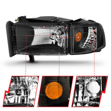 Load image into Gallery viewer, ANZO USA 111067 Crystal Headlight Set for Select Dodge Ram 1500, Dodge Ram 2500, Dodge Ram