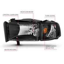 Load image into Gallery viewer, ANZO USA 111067 Crystal Headlight Set for Select Dodge Ram 1500, Dodge Ram 2500, Dodge Ram