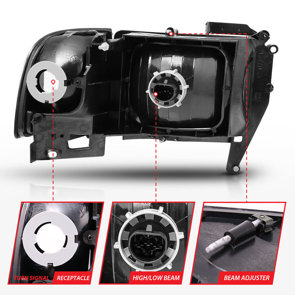 ANZO USA 111067 Crystal Headlight Set for Select Dodge Ram 1500, Dodge Ram 2500, Dodge Ram