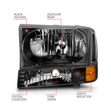 Load image into Gallery viewer, ANZO USA 111080 Crystal Headlight Set for Select Ford Excursion, Ford F-250 Super Duty, Ford F-350 Super Duty, Ford F-450 Super Duty, Ford F-550 Super Duty