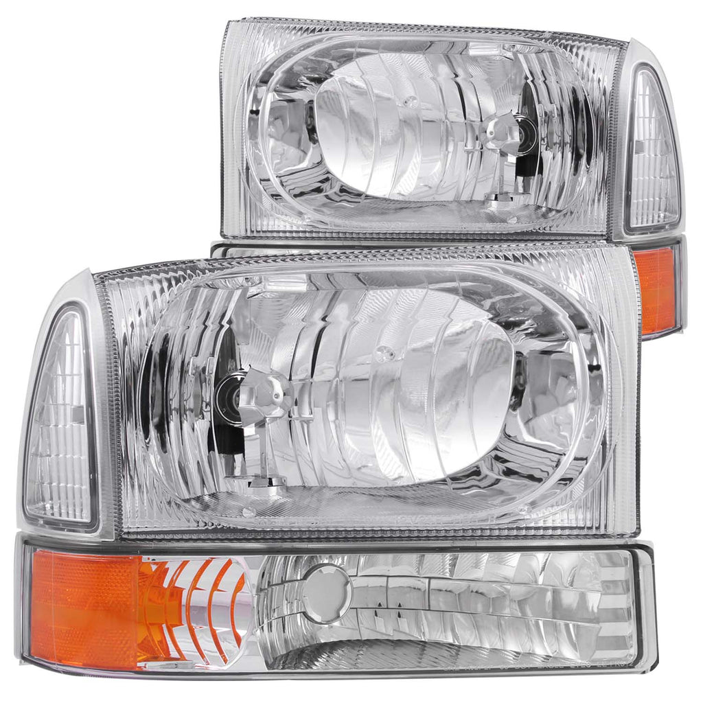 ANZO USA 111081 Crystal Headlight Set for Select Ford Excursion, Ford F-250 Super Duty, Ford F-350 Super Duty, Ford F-450 Super Duty, Ford F-550 Super Duty