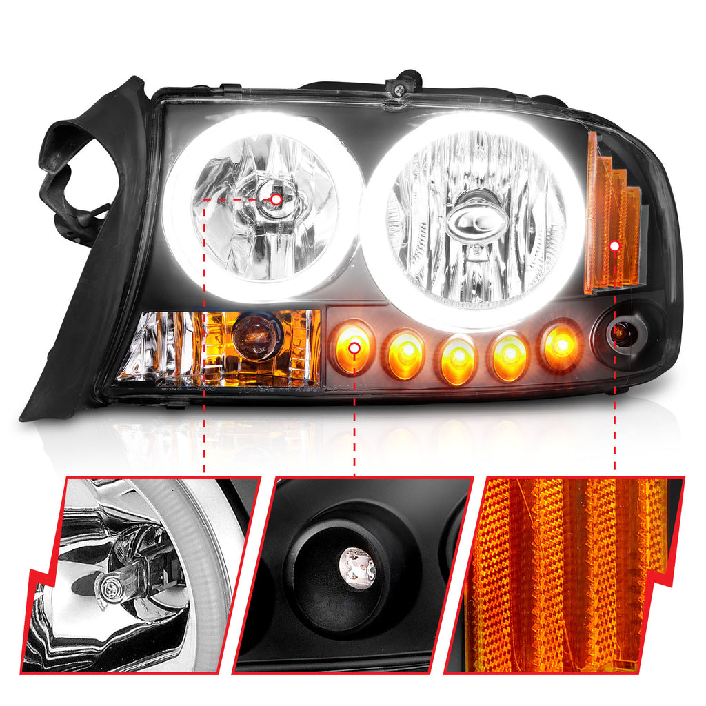 ANZO USA 111085 Crystal Headlight Set for Select Dodge Dakota, Dodge Durango
