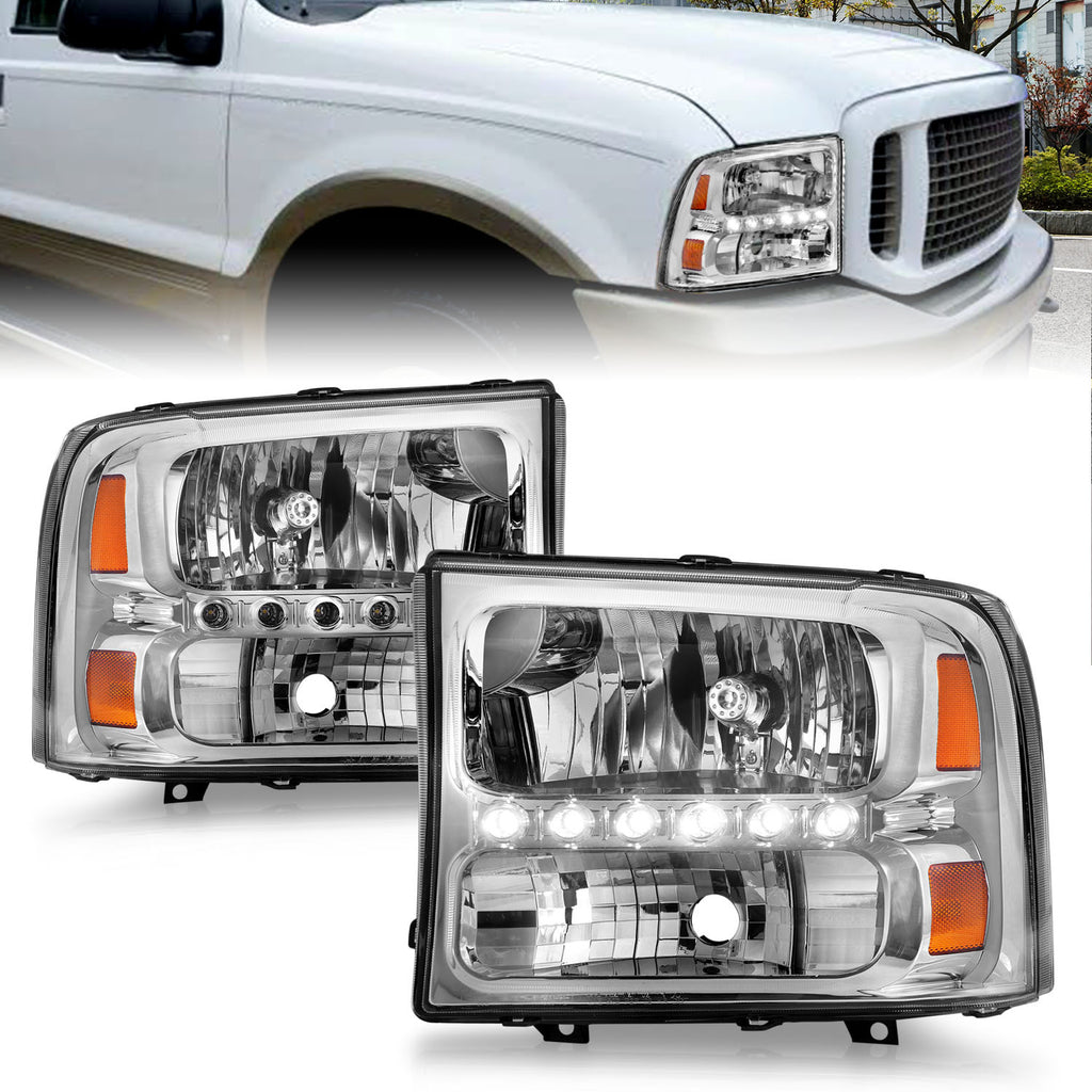 ANZO USA 111088 Crystal Headlight Set for Select Ford Excursion, Ford F-250 Super Duty, Ford F-350 Super Duty, Ford F-450 Super Duty, Ford F-550 Super Duty