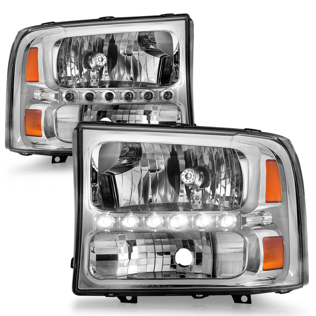 ANZO USA 111088 Crystal Headlight Set for Select Ford Excursion, Ford F-250 Super Duty, Ford F-350 Super Duty, Ford F-450 Super Duty, Ford F-550 Super Duty