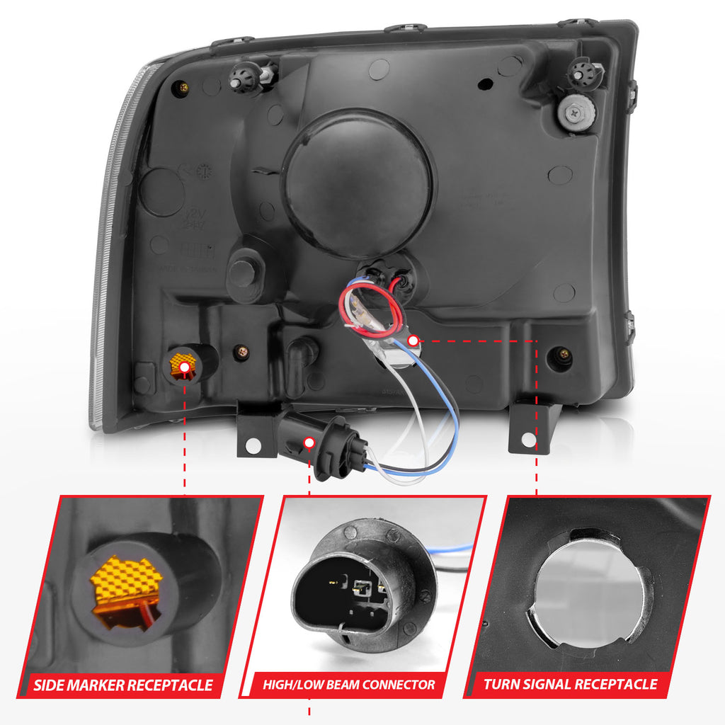 ANZO USA 111088 Crystal Headlight Set for Select Ford Excursion, Ford F-250 Super Duty, Ford F-350 Super Duty, Ford F-450 Super Duty, Ford F-550 Super Duty