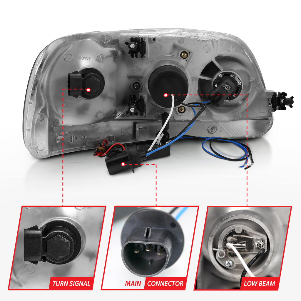 ANZO USA 111097 Projector Headlight Set w/Halo for Select Ford Expedition, Ford F-150, Ford F-150 Heritage