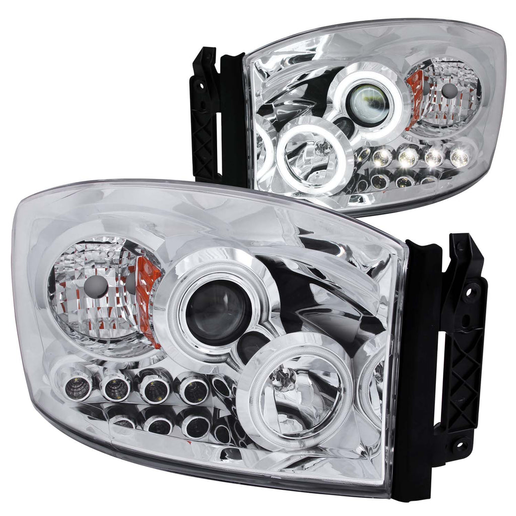 ANZO USA 111103 Projector Headlight Set w/Halo for Select Dodge Ram 1500, Dodge Ram 2500, Dodge Ram
