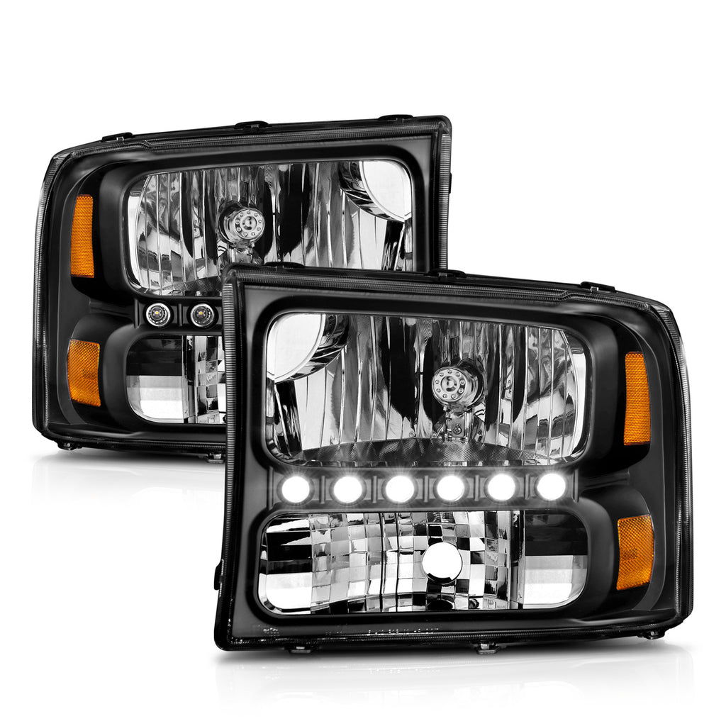 ANZO USA 111106 Crystal Headlight Set for Select Ford Excursion, Ford F-250 Super Duty, Ford F-350 Super Duty, Ford F-450 Super Duty, Ford F-550 Super Duty