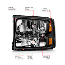 Load image into Gallery viewer, ANZO USA 111106 Crystal Headlight Set for Select Ford Excursion, Ford F-250 Super Duty, Ford F-350 Super Duty, Ford F-450 Super Duty, Ford F-550 Super Duty