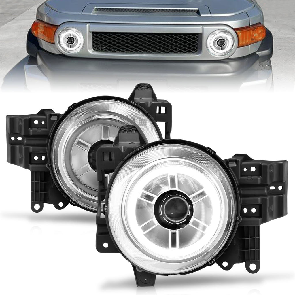 ANZO USA 111115 Projector Headlight Set w/Halo for Select Toyota FJ Cruiser