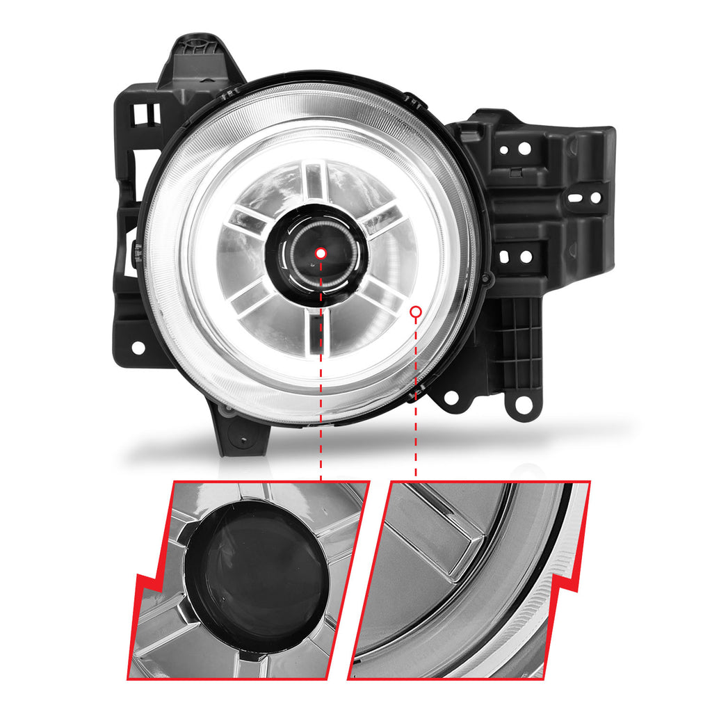 ANZO USA 111115 Projector Headlight Set w/Halo for Select Toyota FJ Cruiser