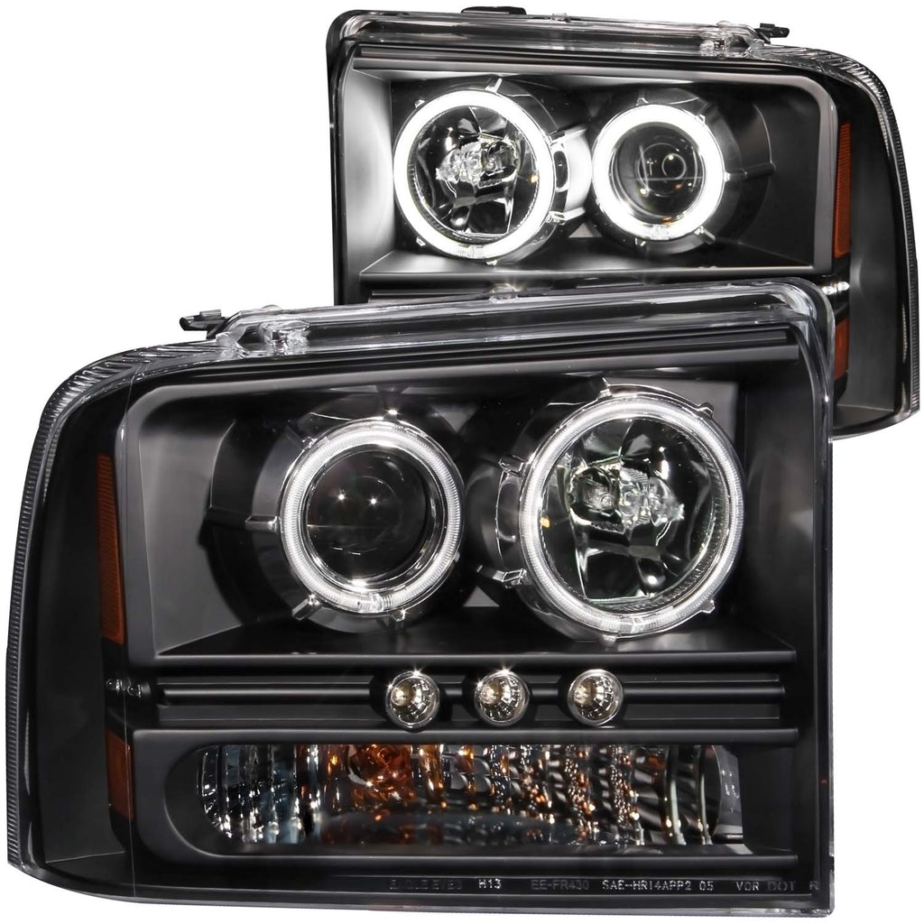 ANZO USA 111117 Projector Headlight Set w/Halo for Select Ford Excursion, Ford F-250 Super Duty, Ford F-350 Super Duty, Ford F-450 Super Duty, Ford F-550 Super Duty