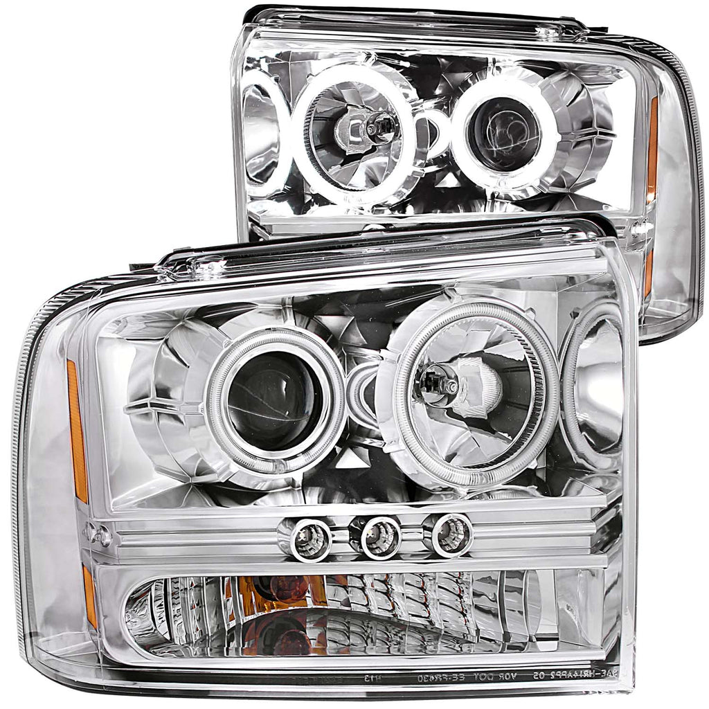 ANZO USA 111118 Projector Headlight Set w/Halo for Select Ford Excursion, Ford F-250 Super Duty, Ford F-350 Super Duty, Ford F-450 Super Duty, Ford F-550 Super Duty