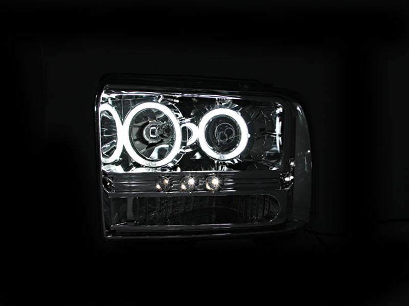 ANZO USA 111118 Projector Headlight Set w/Halo for Select Ford Excursion, Ford F-250 Super Duty, Ford F-350 Super Duty, Ford F-450 Super Duty, Ford F-550 Super Duty