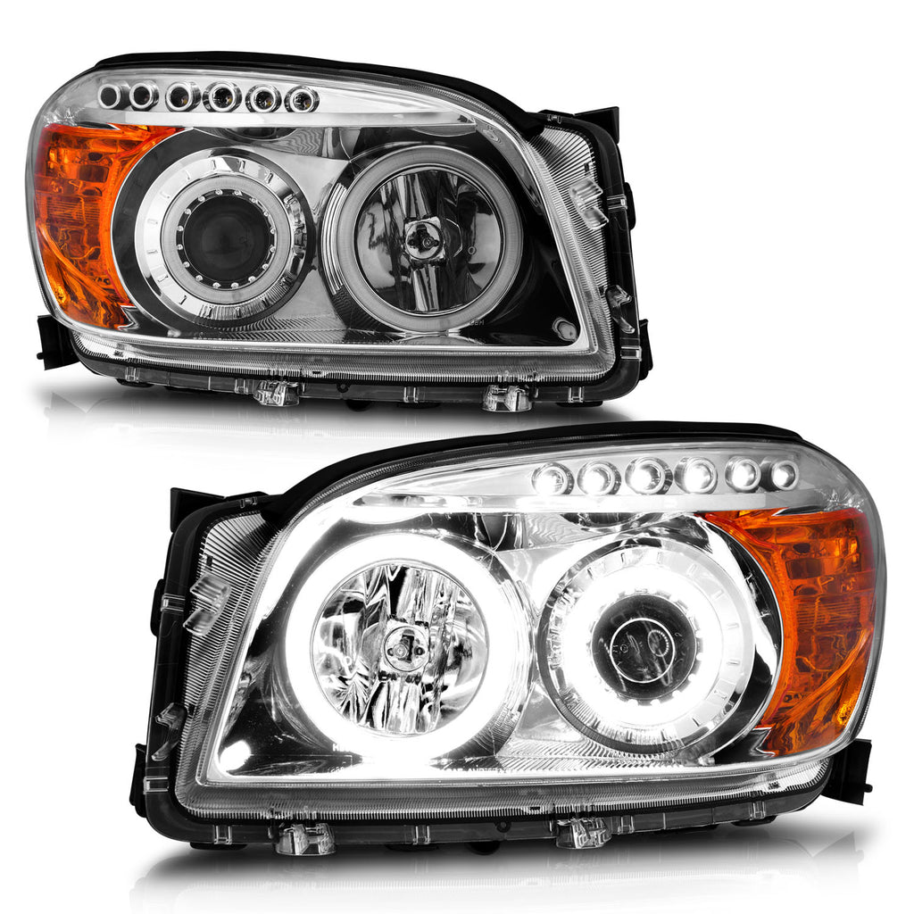 ANZO USA 111121 Projector Headlight Set w/Halo for Select Toyota RAV4