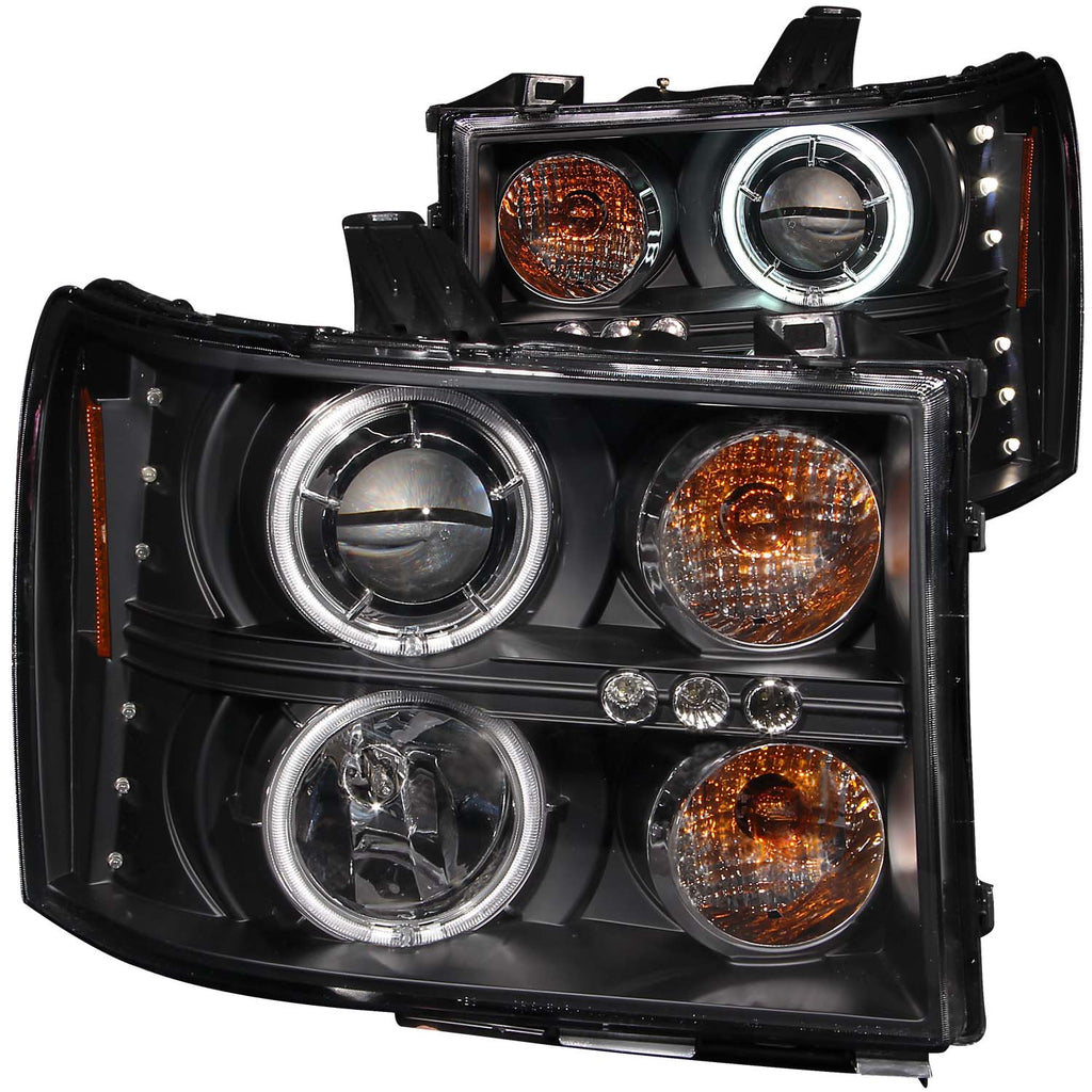 ANZO USA 111125 Projector Headlight Set w/Halo for Select GMC Sierra 1500, GMC Sierra HD, GMC Sierra HD