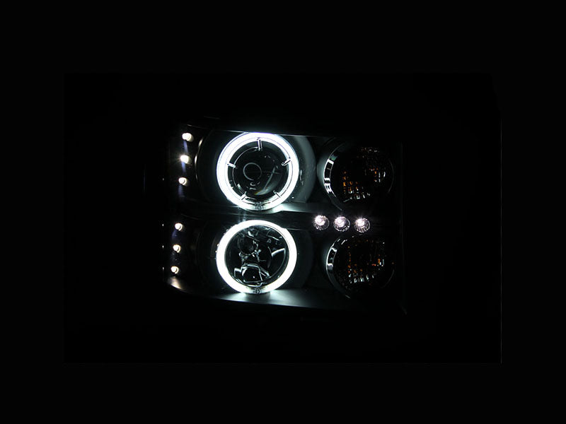 ANZO USA 111125 Projector Headlight Set w/Halo for Select GMC Sierra 1500, GMC Sierra HD, GMC Sierra HD