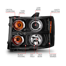 Load image into Gallery viewer, ANZO USA 111125 Projector Headlight Set w/Halo for Select GMC Sierra 1500, GMC Sierra HD, GMC Sierra HD