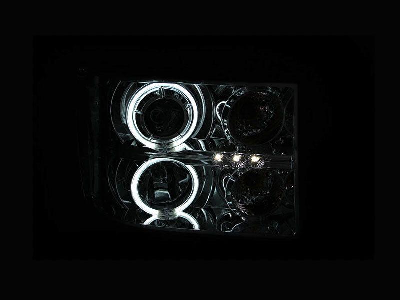 ANZO USA 111126 Projector Headlight Set w/Halo for Select GMC Sierra 1500, GMC Sierra HD, GMC Sierra HD