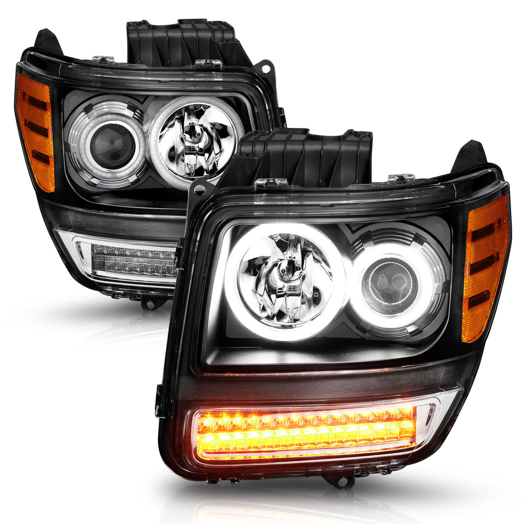 ANZO USA 111145 Projector Headlight Set w/Halo for Select Dodge Nitro