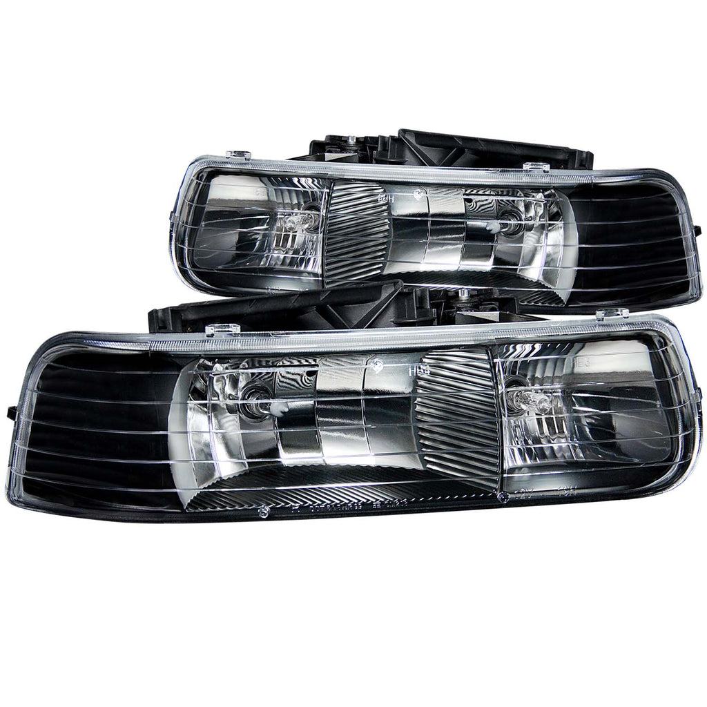 ANZO USA 111155 Crystal Headlight Set for Select Chevrolet Silverado 1500, Chevrolet Silverado HD, Chevrolet Silverado 2500, Chevrolet Silverado HD, Chevrolet Silverado 3500, Chevrolet Suburban 1500, Chevrolet Suburban 2500, Chevrolet Tahoe