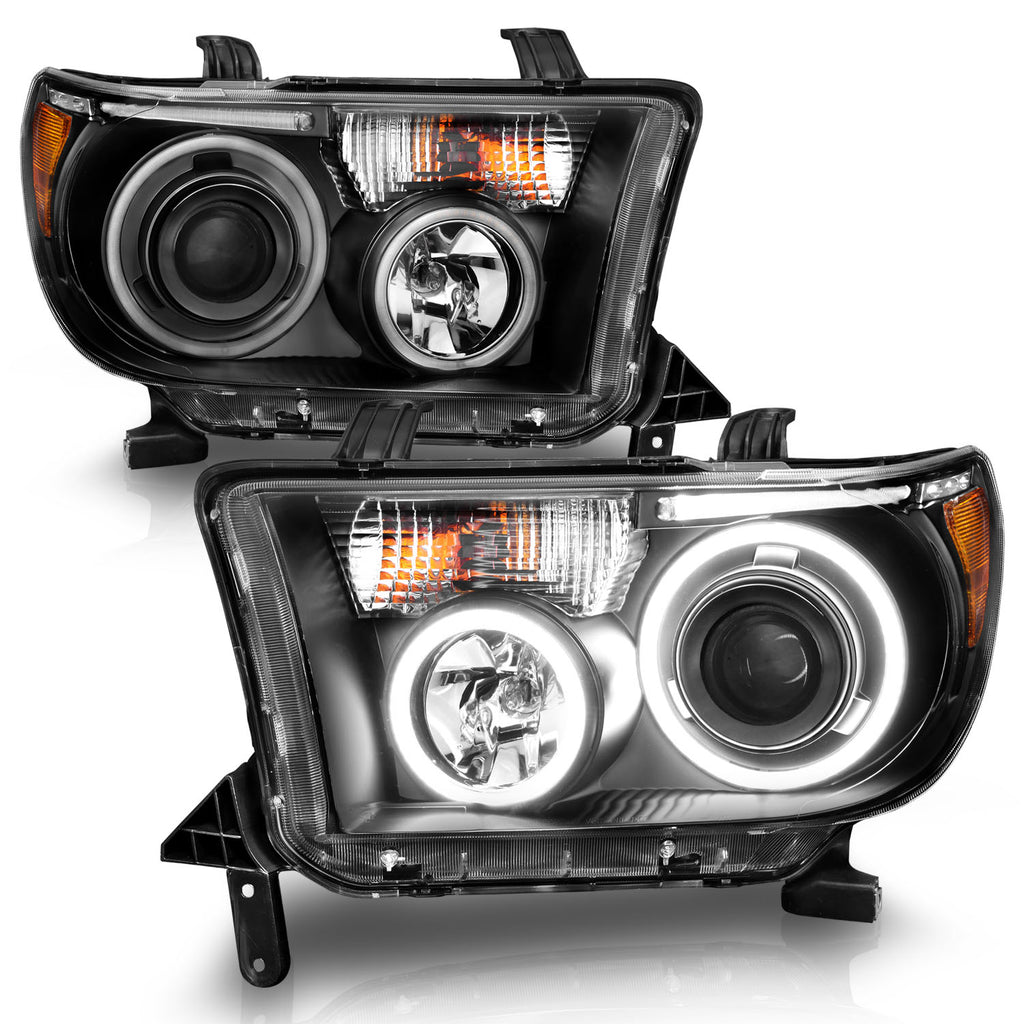 ANZO USA 111174 Projector Headlight Set w/Halo for Select Toyota Sequoia, Toyota Tundra