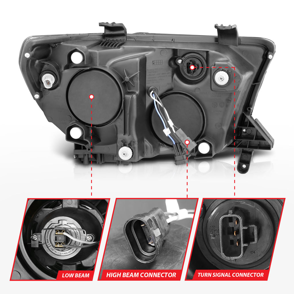 ANZO USA 111174 Projector Headlight Set w/Halo for Select Toyota Sequoia, Toyota Tundra