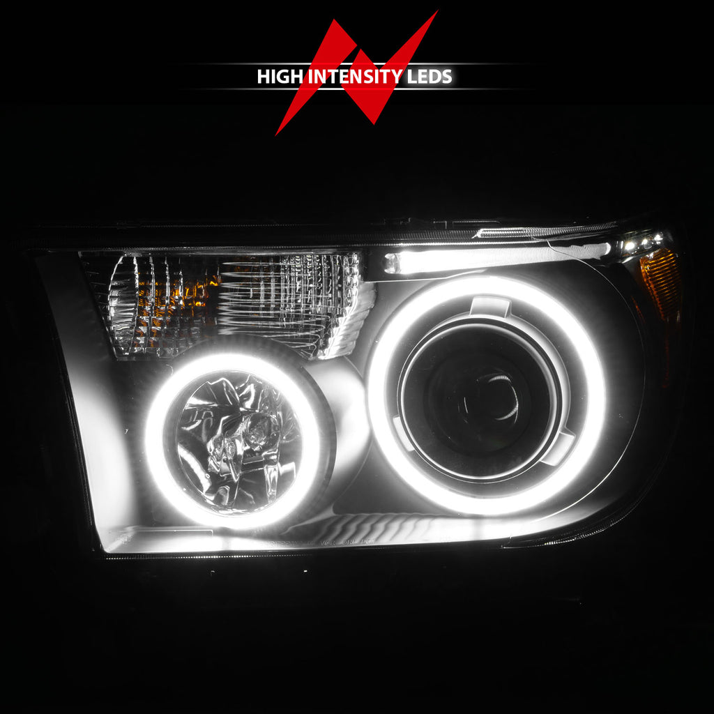 ANZO USA 111174 Projector Headlight Set w/Halo for Select Toyota Sequoia, Toyota Tundra