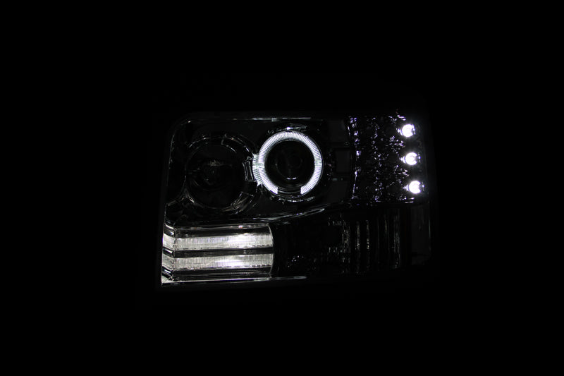 ANZO USA 111183 Projector Headlight Set w/Halo for Select Ford Bronco, Ford F-150, Ford F-250, Ford F-250 HD, Ford F-350