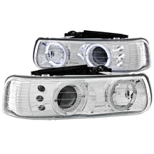 Load image into Gallery viewer, ANZO USA 111190 Projector Headlight Set w/Halo for Select Chevrolet Silverado 1500, Chevrolet Silverado HD, Chevrolet Silverado 2500, Chevrolet Silverado HD, Chevrolet Silverado 3500, Chevrolet Suburban 1500, Chevrolet Suburban 2500, Chevrolet Tahoe