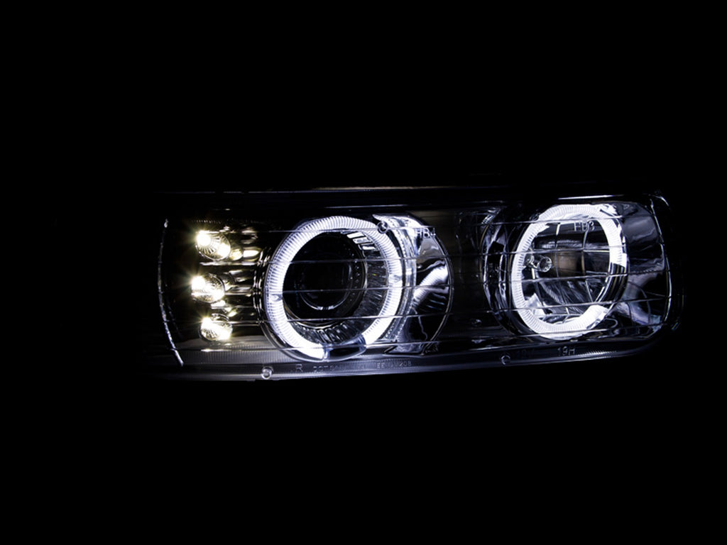 ANZO USA 111190 Projector Headlight Set w/Halo for Select Chevrolet Silverado 1500, Chevrolet Silverado HD, Chevrolet Silverado 2500, Chevrolet Silverado HD, Chevrolet Silverado 3500, Chevrolet Suburban 1500, Chevrolet Suburban 2500, Chevrolet Tahoe