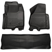 Load image into Gallery viewer, 1112-F250F350F450-Ford-Hd-Super-Duty-Crew-Cab-WO-Manual-Transfer-Case-Front2Nd-Seat-Liners-Blac