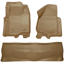 Load image into Gallery viewer, 1112-F250F350F450-Ford-Hd-Super-Duty-Crew-Cab-WO-Manual-Transfer-Case-Front2Nd-Seat-Liners-Tan