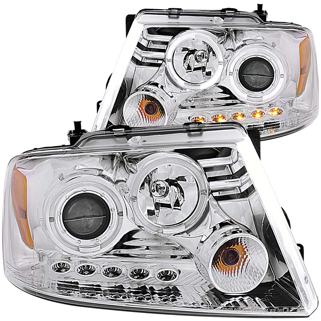 ANZO USA 111203 Projector Headlight Set w/Halo for Select Ford F-150, Lincoln Mark LT