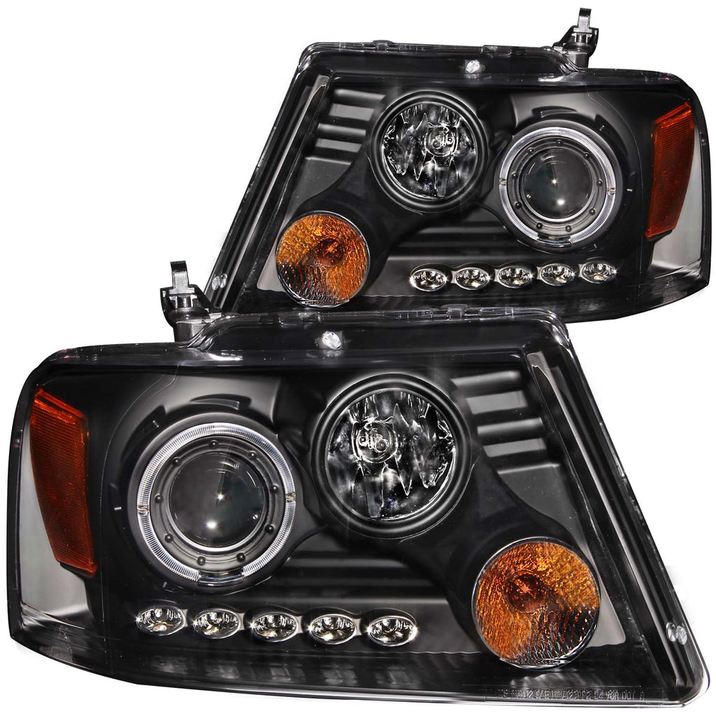 ANZO USA 111204 Projector Headlight Set w/Halo for Select Ford F-150, Lincoln Mark LT