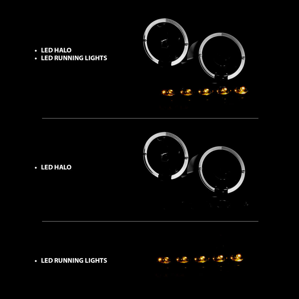 ANZO USA 111204 Projector Headlight Set w/Halo for Select Ford F-150, Lincoln Mark LT