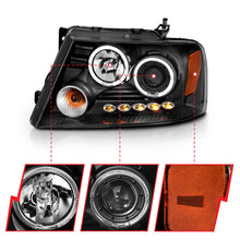 Load image into Gallery viewer, ANZO USA 111204 Projector Headlight Set w/Halo for Select Ford F-150, Lincoln Mark LT
