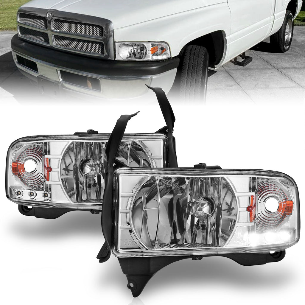 ANZO USA 111206 Crystal Headlight Set for Select Dodge Ram 1500, Dodge Ram 2500, Dodge Ram