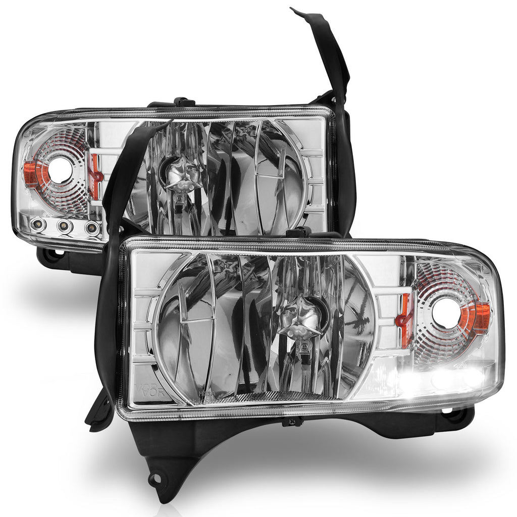 ANZO USA 111206 Crystal Headlight Set for Select Dodge Ram 1500, Dodge Ram 2500, Dodge Ram