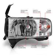 Load image into Gallery viewer, ANZO USA 111206 Crystal Headlight Set for Select Dodge Ram 1500, Dodge Ram 2500, Dodge Ram