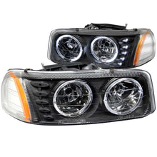 Load image into Gallery viewer, ANZO USA 111207 Crystal Headlight Set w/Halo for Select GMC Sierra 1500, GMC Sierra Classic, GMC Sierra HD, GMC Sierra HD Classic, GMC Sierra 2500, GMC Sierra HD, GMC Sierra HD Classic, GMC Sierra 3500, GMC Sierra Classic, GMC Yukon, GMC Yukon XL 1500,