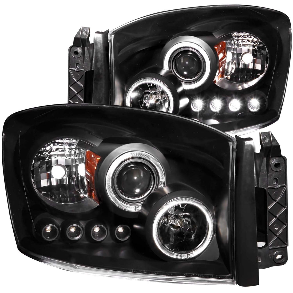 ANZO USA 111209 Projector Headlight Set w/Halo for Select Dodge Ram 1500, Dodge Ram 2500, Dodge Ram