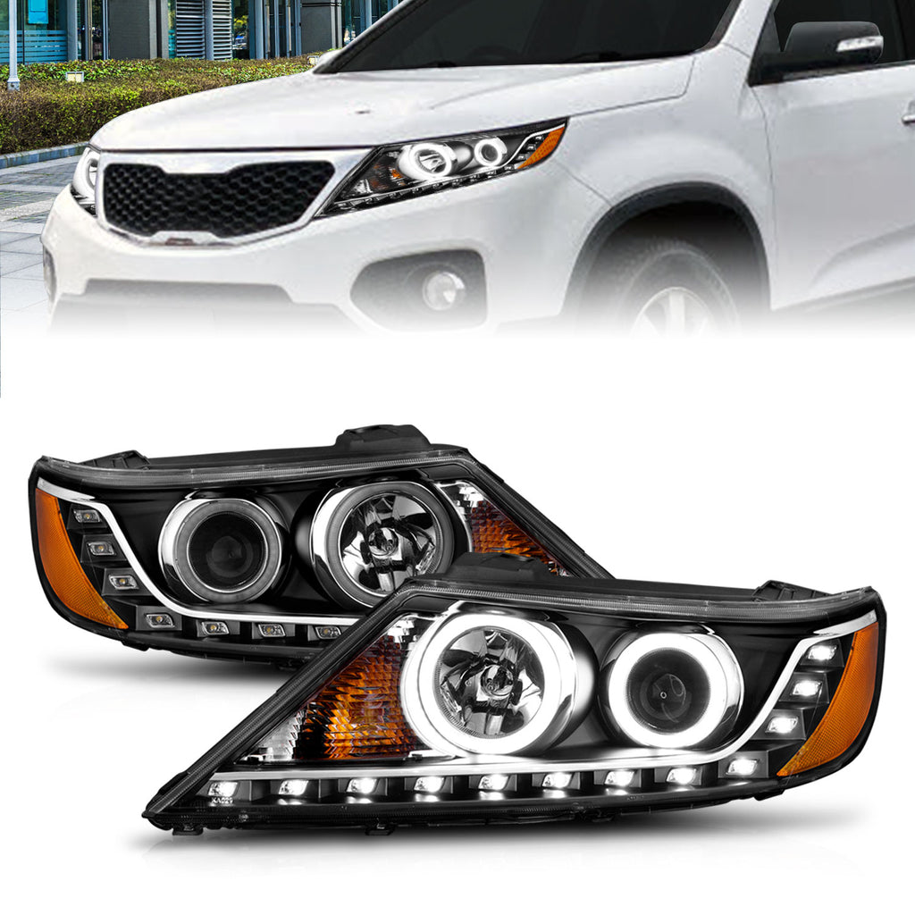 ANZO USA 111248 Projector Headlight Set w/Halo for Select Kia Sorento