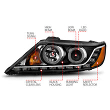 Load image into Gallery viewer, ANZO USA 111248 Projector Headlight Set w/Halo for Select Kia Sorento